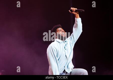 Aarhus, Danemark. 06 Juin, 2019. Le Danemark, Aarhus - 6 juin 2019. Le chanteur et compositeur Khalid effectue un concert live au cours de la musique danoise Northside festival 2019 à Aarhus. À l'exception du Danemark. (Photo crédit : Gonzales Photo/Alamy Live News Banque D'Images