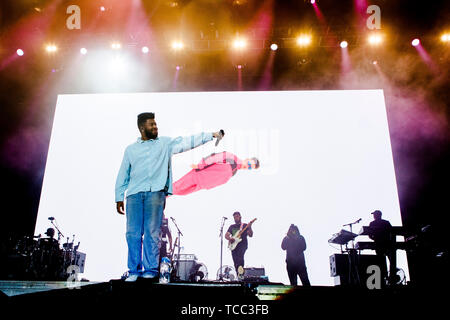 Aarhus, Danemark. 06 Juin, 2019. Le Danemark, Aarhus - 6 juin 2019. Le chanteur et compositeur Khalid effectue un concert live au cours de la musique danoise Northside festival 2019 à Aarhus. À l'exception du Danemark. (Photo crédit : Gonzales Photo/Alamy Live News Banque D'Images