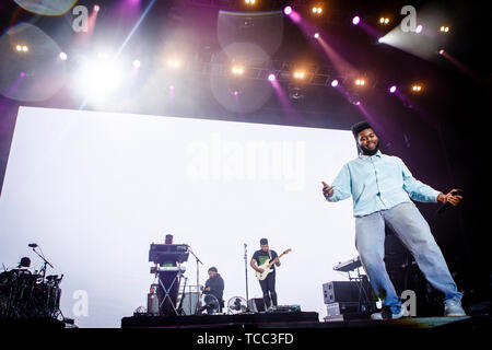 Aarhus, Danemark. 06 Juin, 2019. Le Danemark, Aarhus - 6 juin 2019. Le chanteur et compositeur Khalid effectue un concert live au cours de la musique danoise Northside festival 2019 à Aarhus. À l'exception du Danemark. (Photo crédit : Gonzales Photo/Alamy Live News Banque D'Images