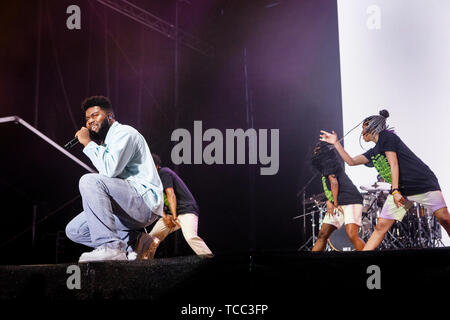 Aarhus, Danemark. 06 Juin, 2019. Le Danemark, Aarhus - 6 juin 2019. Le chanteur et compositeur Khalid effectue un concert live au cours de la musique danoise Northside festival 2019 à Aarhus. À l'exception du Danemark. (Photo crédit : Gonzales Photo/Alamy Live News Banque D'Images