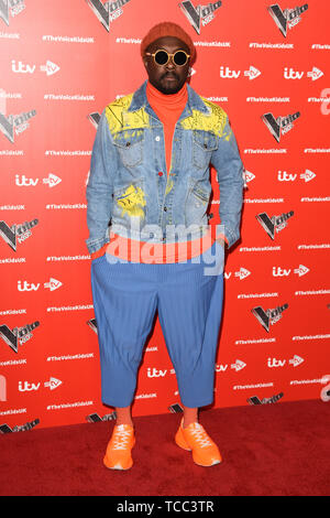 Londres, Royaume-Uni. 06 Juin, 2019. Londres, Royaume-Uni. Juin 06, 2019 : Will.i.Am à La Voix Kids UK 2019 photocall, Londres. Photo : Steve Sav/Featureflash Crédit : Paul Smith/Alamy Live News Banque D'Images