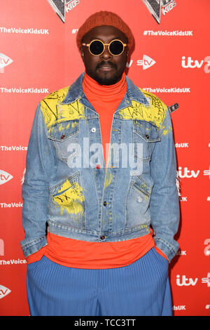 Londres, Royaume-Uni. 06 Juin, 2019. Londres, Royaume-Uni. Juin 06, 2019 : Will.i.Am à La Voix Kids UK 2019 photocall, Londres. Photo : Steve Sav/Featureflash Crédit : Paul Smith/Alamy Live News Banque D'Images