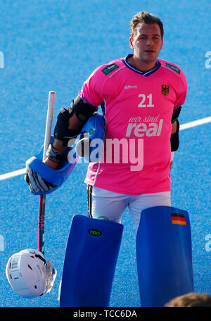 Londres, Royaume-Uni. 06 Juin, 2019. Londres, Angleterre. 06 juin : Tobias Walter d'Allemagne pendant FIH Pro League entre la Grande-Bretagne et l'Allemagne à Lee Valley Hockey et Tennis Center le 06 juin 2019 à Londres, en Angleterre. Action Crédit : Foto Sport/Alamy Live News Banque D'Images