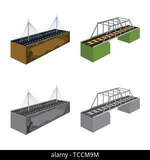 Bridge,Canada,mer,modernes,assemblé,long,colonnes,autoroute,port,metal,rail,train,design,connexion,ponts,côté,architecture,vue,vue,passage,structure,set,icône,,illustration,collection,isolé,graphique,élément,signe, vecteurs vecteur , Illustration de Vecteur