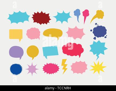 Jeu de bulles de texte styles pop art vector illustration Illustration de Vecteur