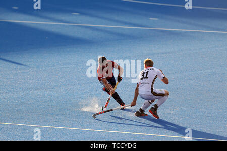 James Gall en Grande-Bretagne pendant le match de la FIH Pro League au Lee Valley Hockey and tennis Center, Londres. Banque D'Images