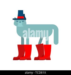 Cat in Boots. Animaux de compagnie à chaussures. Des animaux à la mode Illustration de Vecteur
