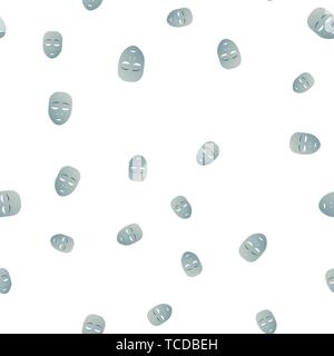 Une modèle de masque de théâtre avec le repentir de l'émotion. Vector illustration. Masque bleu avec gradient isolé sur fond blanc. Illustration de Vecteur