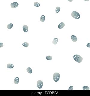 Une modèle de masque de théâtre avec émotion frénétique. Vector illustration. Masque bleu avec gradient isolé sur fond blanc. Illustration de Vecteur