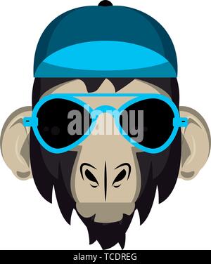 Accessoires de mode avec des animaux Cool head Illustration de Vecteur