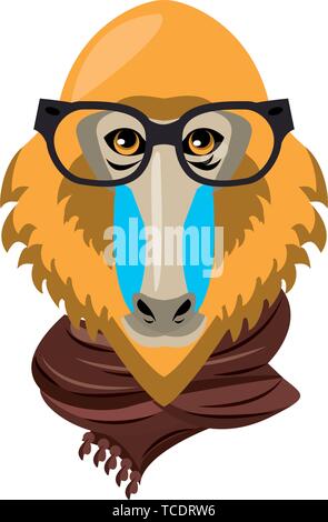 Accessoires de mode avec des animaux Cool head Illustration de Vecteur