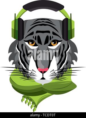 Accessoires de mode avec des animaux Cool head Illustration de Vecteur