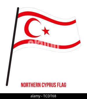 Chypre du Nord Drapeaux Vector Illustration sur fond blanc. Chypre du Nord drapeau national. Banque D'Images