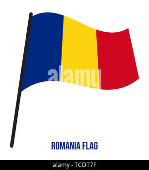 Roumanie Drapeaux Vector Illustration sur fond blanc. Roumanie drapeau national. Banque D'Images