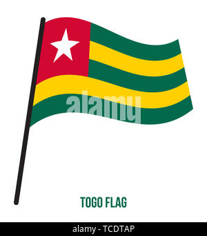 Togo Drapeaux Vector Illustration sur fond blanc. Drapeau national du Togo. Banque D'Images