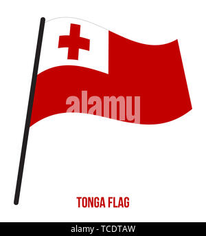 Drapeau Tonga Vector Illustration sur fond blanc. Tonga drapeau national. Banque D'Images