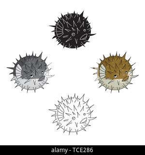 Animal,Animaux,Animaux,coup,ballon,caricature,Black,mignon,enfantin,design,dessin,plongée,les poissons,icon,illustration,logo,isolé,nature,marine,ocean,unique,organisme,toxique,porcupine porcs-épics,mer,puffer,mer,l,natation,cote,tropical, vecteur de l'eau sous l'eau,,,web,blanc, vecteurs vecteur , Illustration de Vecteur