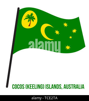 Îles des Cocos (Keeling) (CC) Drapeaux Vector Illustration sur fond blanc. Drapeau du territoire de l'Australie. Banque D'Images