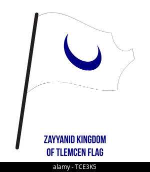 Zayyanid Royaume de Tlemcen (1338-1488) Drapeaux Vector Illustration sur fond blanc. Le royaume de Tlemcen ou Zayyanid Royaume de Tlemcen était Banque D'Images