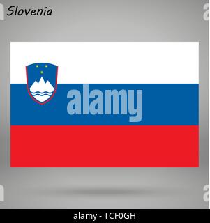 Drapeau de la Slovénie simple isolé sur fond blanc Illustration de Vecteur