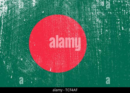 Pavillon de style grunge du Bangladesh . Modèle pour votre design . Modèle pour votre conception Illustration de Vecteur