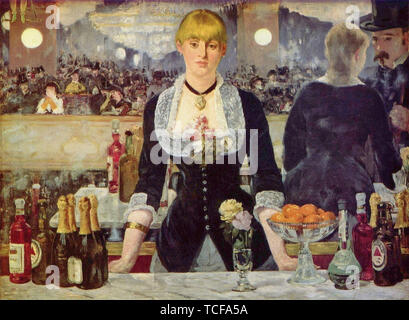 Edouard Manet - Bar Folies Bergère 1881 Banque D'Images