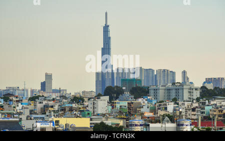 Saigon, Vietnam - Apr 23, 2019. Skyline de Saigon (Ho Chi Minh Ville) avec le repère 81 Bâtiment. Saigon est la plus grande ville au Vietnam. Banque D'Images