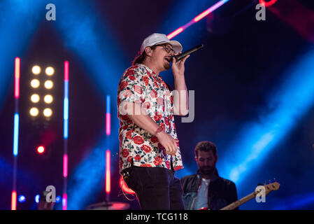 NASHVILLE, TENNESSEE - 06 juin : Hardy joue sur la scène pendant le jour 1 de 2019 CMA Music Festival 06 Juin, 2019 à Nashville, Tennessee. Photo : Andrew/MediaPunch Wendowski pour imageSPACE Banque D'Images