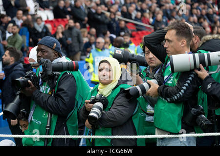 Paris, France. 7 juin, 2019. Les photographes pendant la Coupe du Monde féminine de la fifa France 2019 Un groupe de correspondance entre la France de la Corée du Sud 4-0 au Parc des Princes à Paris, France, le 7 juin 2019. Banque D'Images
