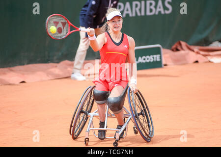 Paris, France. Le 08 juin, 2019. Diede De Groot des Pays-Bas au cours de la Women's wheelchair des célibataires dernier match du tournoi de tennis contre yui Kamiji du Japon à la Roland Garros à Paris, France le 8 juin 2019. (Photo par AFLO) Credit : AFLO Co.,Ltd/Alamy Live News Banque D'Images