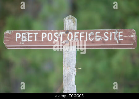 Marqueur Rural panneau d'ancien bureau de poste place au Wisconsin Banque D'Images