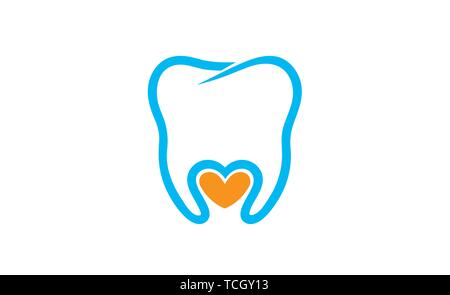 Les dents à l'intérieur du coeur de la Création Logo Design Illustration Symbole Illustration de Vecteur