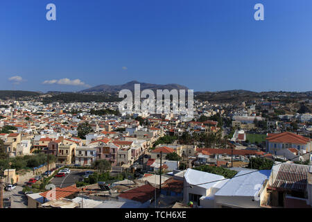 Vue panoramique à Réthymnon à partir de Fotezza. La Fortezza est la citadelle de la ville de Réthymnon, en Crète, Grèce. Banque D'Images