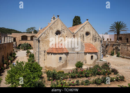 Jardin intérieur monastère d'Arkadi, Crète, Grèce Banque D'Images