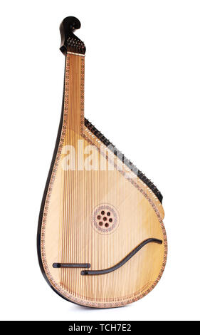 Bandura rétro- instrument de musique ukrainienne isolated on white Banque D'Images