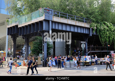 L'extrémité sud du parc High Line à Gansevoort Street dans le Meatpacking District.Manhattan.New York City.USA Banque D'Images