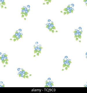Gloire du matin bleu sur fond blanc transparent. Vector Illustration. Illustration de Vecteur