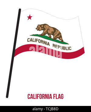 Californie (États-Unis De brandir le drapeau de l'État) Vector Illustration sur fond blanc. Drapeau des États-Unis d'Amérique. Banque D'Images