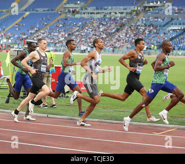 ROME, ITALIE - 06 juin : Donovan Brazier et Brandon McBride concurrence sur le 800m hommes au cours de l'événement l'IAAF Diamond League 2019 Golden Gala Pietro Mennea Banque D'Images