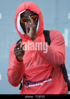 ROME, ITALIE - 06 juin : Omar Craddock de USAcompetes dans le Triple saut hommes au cours de l'événement l'IAAF Diamond League 2019 Golden Gala Pietro Mennea à Rome Banque D'Images