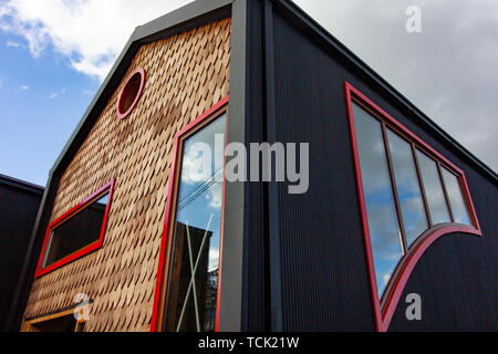 Maisons de Castro sur l'île de Chiloe Chili connu comme palafitos Banque D'Images