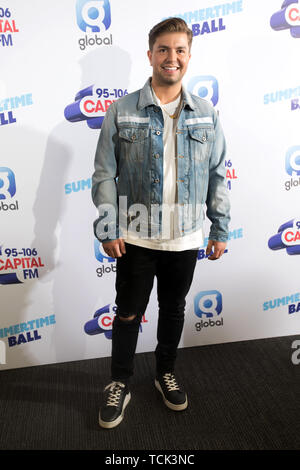 Sonny Jay sur le tapis rouge de l'exécuter pendant les médias du Capital Summertime Ball. Les plus grandes stars du monde en concert pour 80 000 auditeurs de la capitale au stade de Wembley à the UK's biggest summer party. Banque D'Images