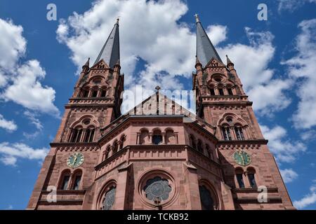 Vue détaillée de l'église Saint-Jean, Freiburg im Breisgau, Baden-Wurttemberg, Allemagne Banque D'Images