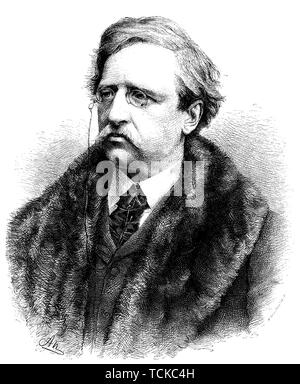 Baron Nils Adolf Erik Nordenskiold,, 1832-1901, baron finlandais, géologue, minéralogiste et explorateur de l'Arctique, 1880, gravure sur bois, de l'Allemagne historique Banque D'Images