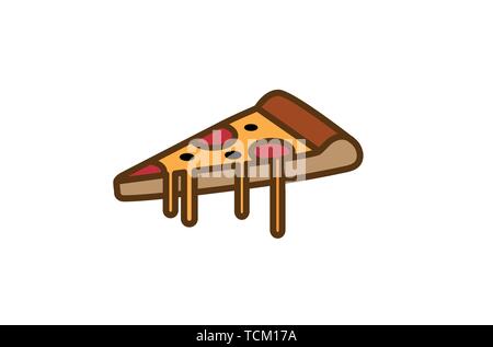 Délicieuse Pizza Slice Symbole Logo Design Illustration vectorielle Illustration de Vecteur