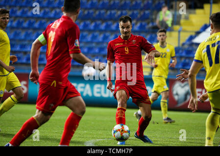 PODGORICA, Monténégro - 07 juin : Stefan Mugosa du Monténégro au cours de l'UEFA EURO 2020 Un groupe de qualification entre le Monténégro et le Kosovo au stade municipal de Podgorica le 7 juin 2019 à Podgorica, Monténégro MO Media Banque D'Images