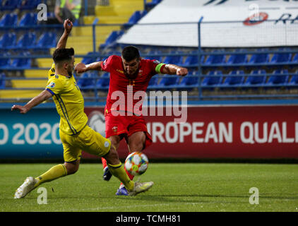 PODGORICA, Monténégro - 07 juin : Fatos Beciraj du Monténégro au cours de l'UEFA EURO 2020 Un groupe de qualification entre le Monténégro et le Kosovo au stade municipal de Podgorica le 7 juin 2019 à Podgorica, Monténégro MO Media Banque D'Images