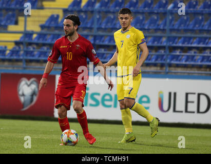 PODGORICA, Monténégro - 07 juin : Marko Jankovic du Monténégro au cours de l'UEFA EURO 2020 Un groupe de qualification entre le Monténégro et le Kosovo au stade municipal de Podgorica le 7 juin 2019 à Podgorica, Monténégro MO Media Banque D'Images