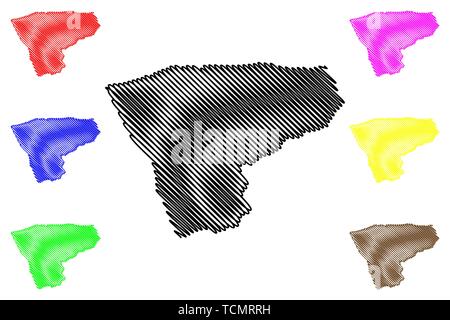 Province du Zaïre (Provinces de l'Angola, de la République de l'Angola) map vector illustration gribouillage, croquis Zaïre map Illustration de Vecteur