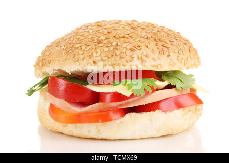 Sandwich appétissant isolated on white Banque D'Images